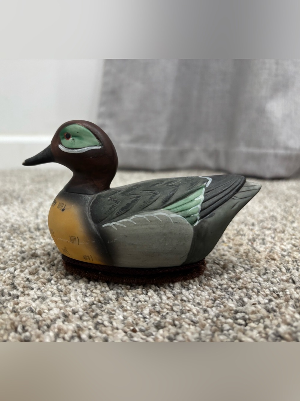 Vintage Jasco Ceramic Duck Lint Brush Remover Grandpa Cabin Core Hinting Decor